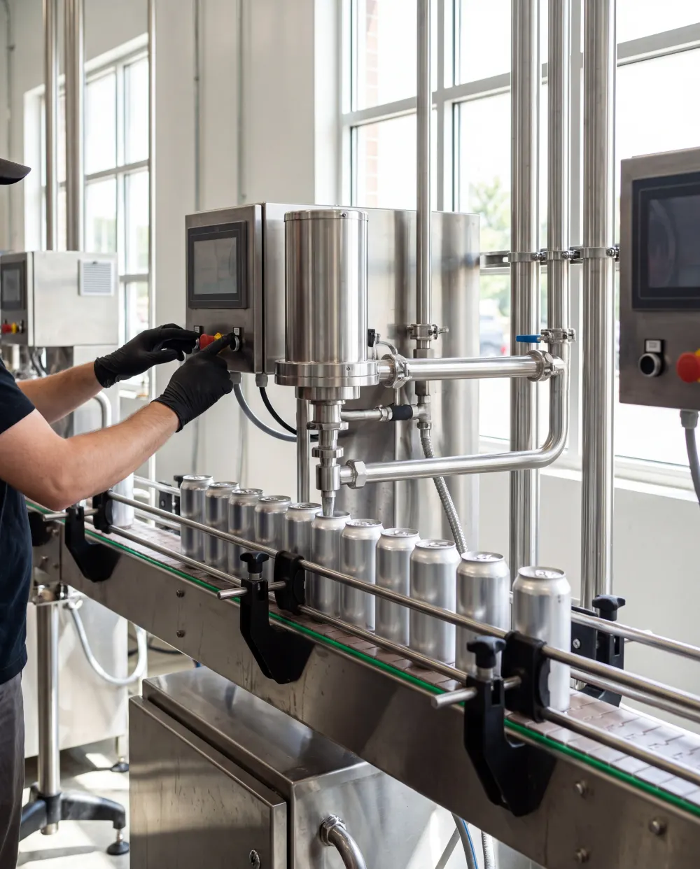 Ready-to-drink cocktails moving along the canning line